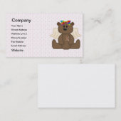 女の子の自閉症の認識度くま 名刺 (正面/裏面)