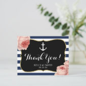 女の子の航海のいかりヴィンテージフローラありがとう ポストカード (スタンド正面)