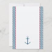 女の子の航海のなベビーシャワーの招待状のピンクおよび青 招待状 (裏面)