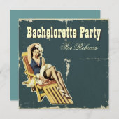 女の子の船員のバチェロレッテの上のロカビリーピン 招待状 (正面/裏面)