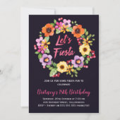 女の子の花のフェスタの誕生日のパーティの招待状 招待状 (正面)