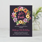 女の子の花のフェスタの誕生日のパーティの招待状 招待状 (スタンド正面)