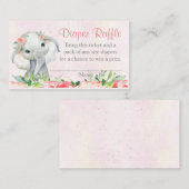 女の子の花の象のおむつくじチケット 名刺 (正面/裏面)