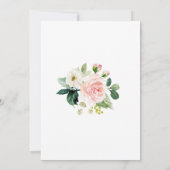 女の子の花柄のピンクゴールドの洗礼招待状 招待状 (裏面)