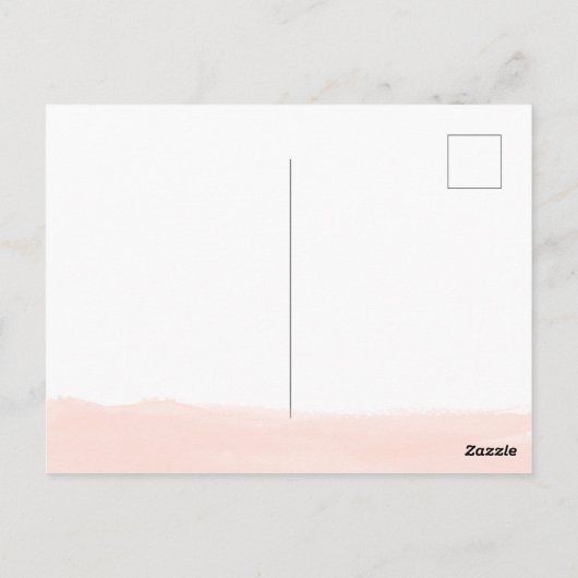 女の子の花柄大理石フォト出生発表 ポストカード (裏面)