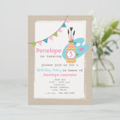 女の子の芸術/絵画パーティー誕生日招待状 招待状 (スタンド正面)