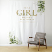 女の子の葉緑のゴールド ベビーシャワー フォトバックドロップ タペストリー (インサイチュ)