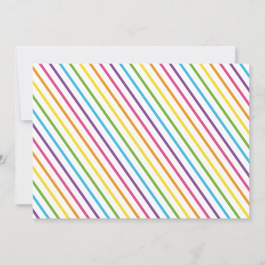 女の子の虹の誕生日のサンキューカード サンキューカード (裏面)