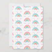 女の子の虹の誕生日招待状 ボホ 虹 招待状 (裏面)