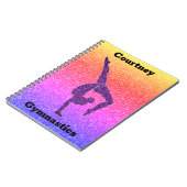 女の子の虹色グリッター体操ノート ノートブック (左側)