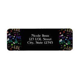 女の子の虹色LOL誕生日パーティー住所ラベル ラベル