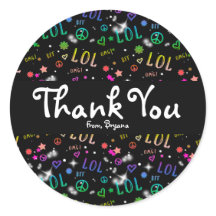 女の子の虹色LOL誕生日パーティー景品ステッカー