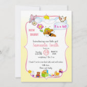 女の子の蜂ベイビーシャワーの招待状 招待状 (正面)