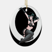 女の子の装飾50sのピンナップのギフトの上のレトロPin セラミックオーナメント (右)