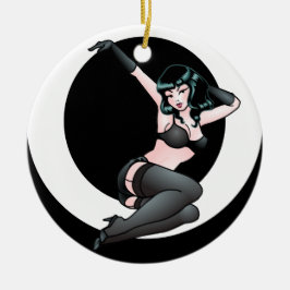 女の子の装飾50sのピンナップのギフトの上のレトロPin セラミックオーナメント