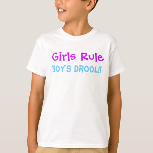 女の子の規則の男の子のよだれ Tシャツ