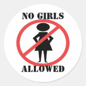 女の子の許可なしステッカー ラウンドシール (正面)