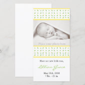 女の子の誕生お知らせ - フォトカード 案内状 (正面/裏面)