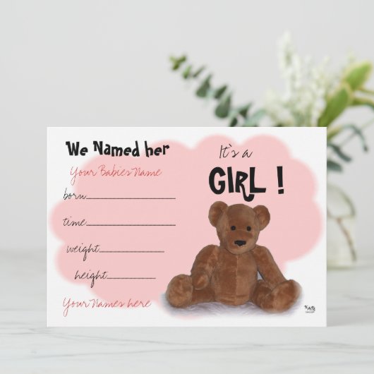 女の子の誕生のお知らせ 案内状 (スタンド正面)