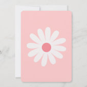 女の子の誕生を祝うキュートなピンクの小さな花のベビーシャワー 招待状 (裏面)