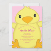 女の子の誕生パーティーピンク 招待状 (正面)