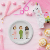 女の子の誕生会のかわいいパジャマのsleepoverのパーティー ペーパープレート (パーティー)