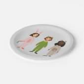 女の子の誕生会のかわいいパジャマのsleepoverのパーティー ペーパープレート (アングル)