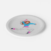 女の子の誕生会のかわいいヒップホップのダンサー ペーパープレート (アングル)