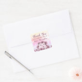 女の子の誕生日ありがとうステッカー かわいいパーティー スクエアシール (封筒)