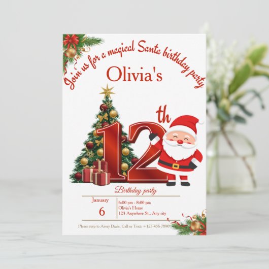 女の子の誕生日とクリスマスを祝う魔法のカード サンキューカード (スタンド正面)
