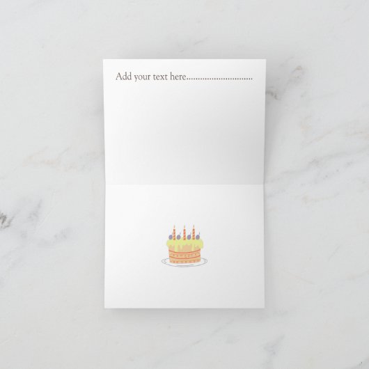 女の子の誕生日に写真と文字かわいいピンクを追加 カード (内部)