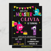 女の子の誕生日のお誘い 招待状 (正面/裏面)