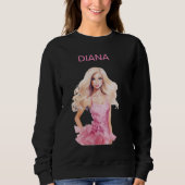 女の子の誕生日のためのピンクの人形 スウェットシャツ (正面)