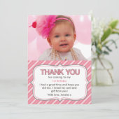 女の子の誕生日のサンキューカード 招待状 (スタンド正面)