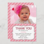 女の子の誕生日のサンキューカード 招待状 (正面/裏面)