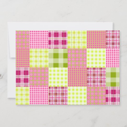 女の子の誕生日のスランバー・パーティーのSleepoverの格子縞 招待状 (裏面)