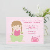 女の子の誕生日のパーティの招待状 招待状 (スタンド正面)