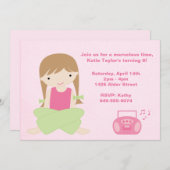 女の子の誕生日のパーティの招待状 招待状 (正面/裏面)