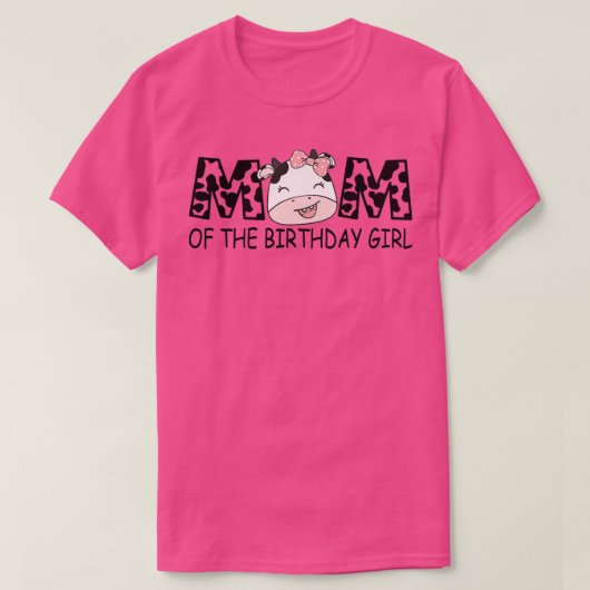女の子の誕生日のママ牛農場の最初の誕生日 Tシャツ (デザイン正面)
