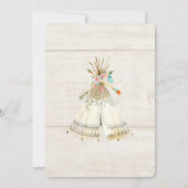 女の子の誕生日の冒険BOHOのテント小屋の矢木 招待状 (裏面)