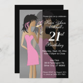 女の子の誕生日またはバチェロレッテBash 招待状 (正面/裏面)