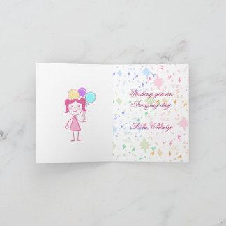 女の子の誕生日カード 招待状
