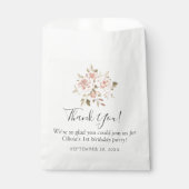 女の子の誕生日シャビーシックなバラフローラありがとう フェイバーバッグ (正面)