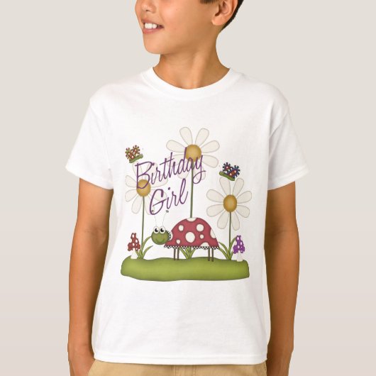 女の子の誕生日バグ Tシャツ (正面)
