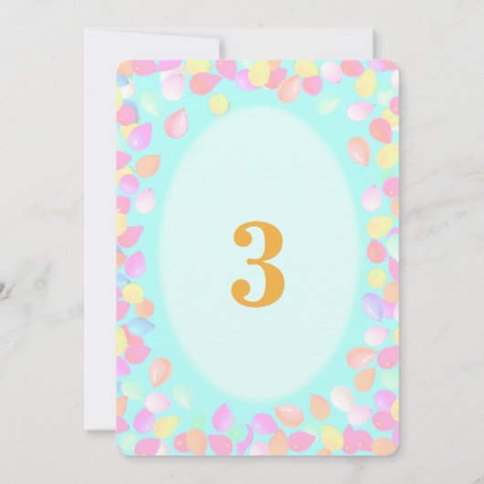 女の子の誕生日バルーン 招待状 (裏面)