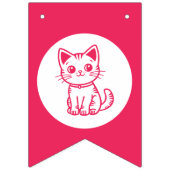 女の子の誕生日パーティカスタムーの色子猫 バンティングフラッグ (第1の旗)