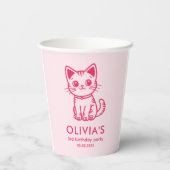 女の子の誕生日パーティカスタムーの色子猫 紙コップ (裏面)