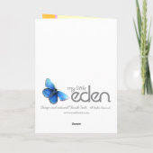 女の子の誕生日パーティーお礼の紫カード サンキューカード (裏面)