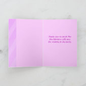 女の子の誕生日パーティーお礼カード サンキューカード (内部)