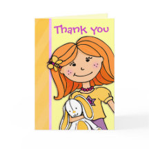 女の子の誕生日パーティーお礼カード